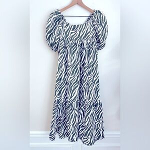 London Bridge X Listen To Me zebra print puff sleeve maxi dress Babydoll S